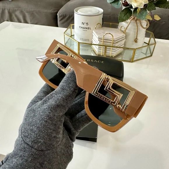 Versace Oversized Square Acetate Sunglasses NUDE COLOR Versace Oversized Square Acetate Sunglasses NUDE COLOR main image 4